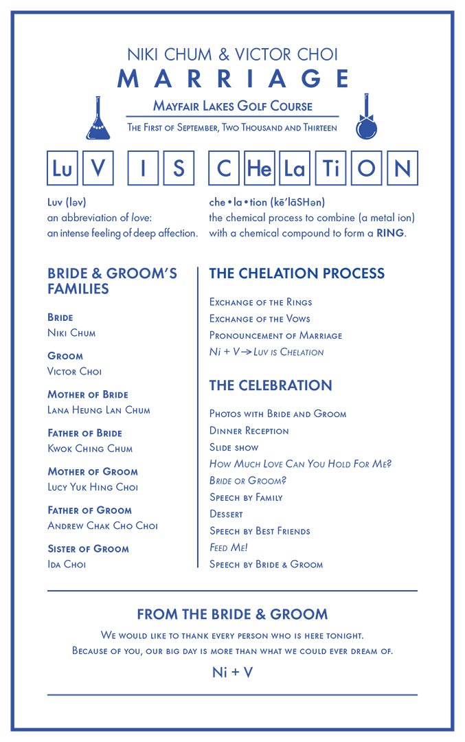 NI+V Wedding — Program